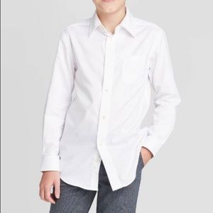Cat & Jack boys long sleeve white shirt